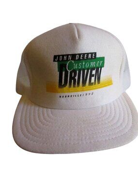 Vintage Men's Trucker Cap John Deere Nashville 1992 NWOT SCreen Stars White USA
